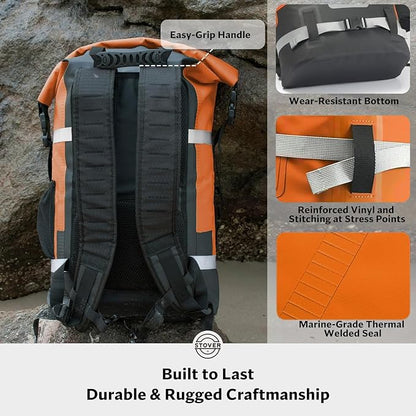 STOVER 5/10/25/30/40/55L Waterproof Dry Bag- Roll-Top Backpack w/Phone Case- - Image 6