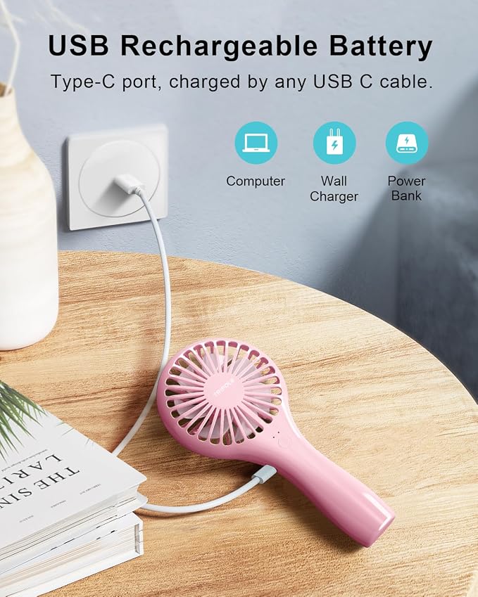 TriPole Handheld Mini Fan Battery Operated Small Personal Portable Fan Speed - Image 7