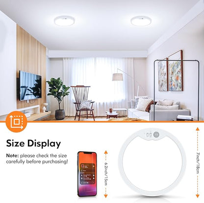 Brightever 7 Inch Motion Sensor Ceiling Light Wired, 15W 1500LM Close to - Image 4