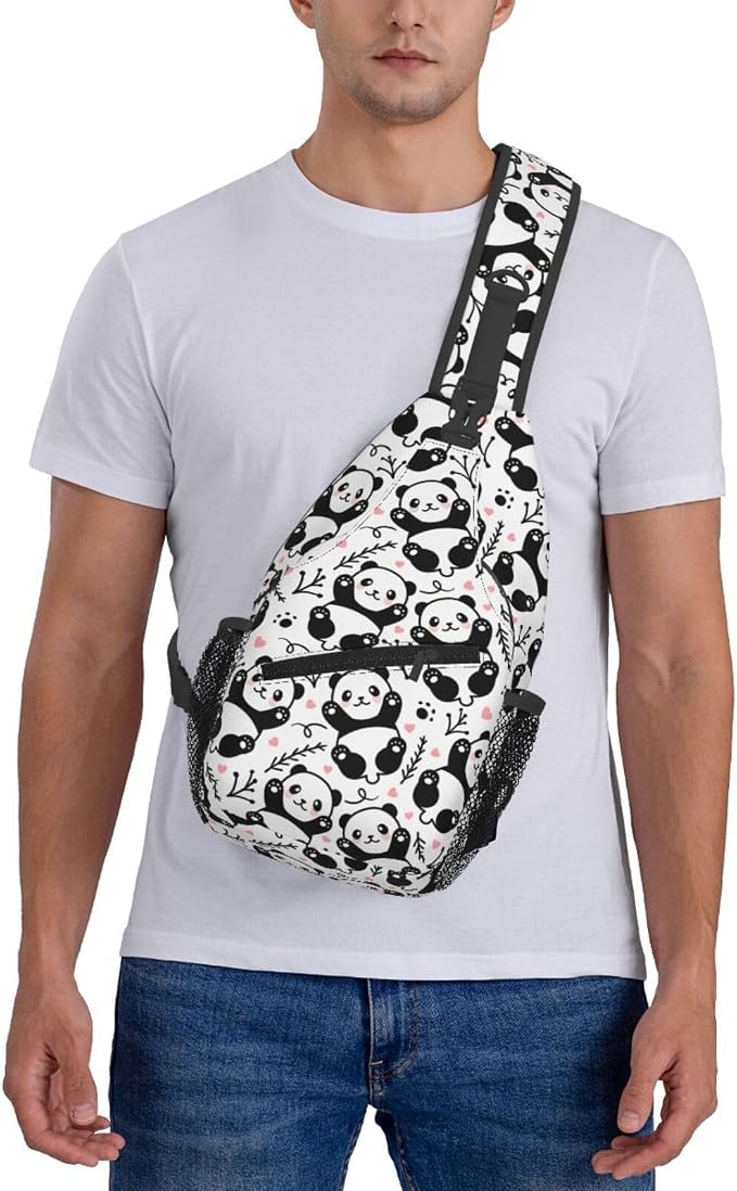 Cute Panda Sling Bag For Women Men Funny Backpack Crossbody Shoulder Bag Sling - Image 7