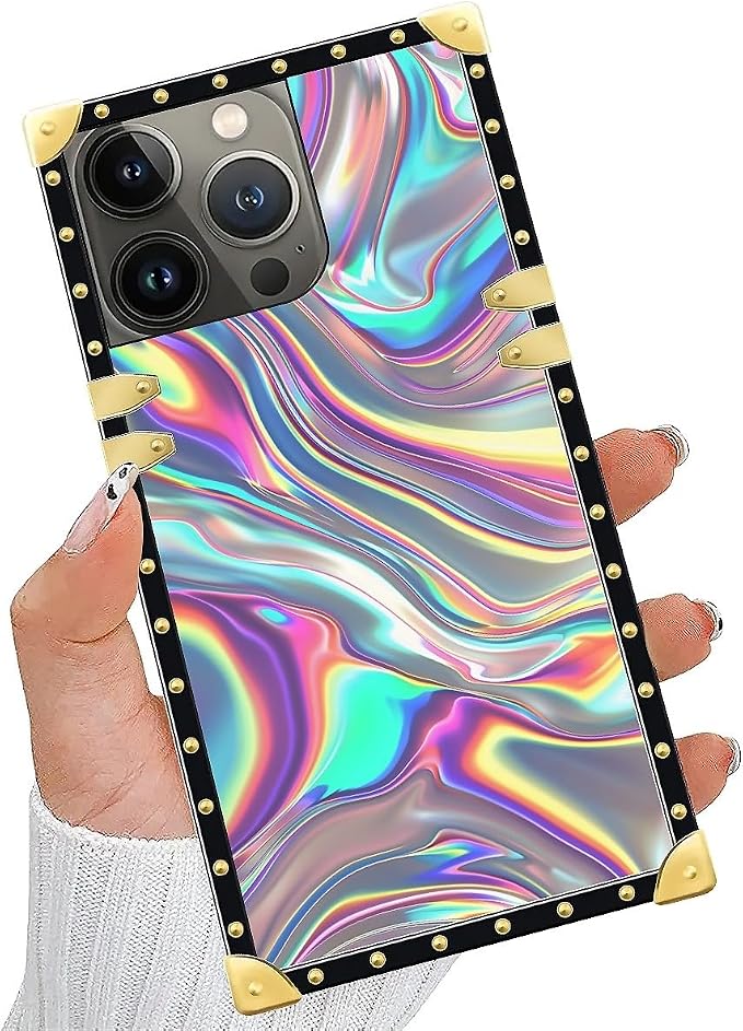 Compatible with iPhone 13 Pro Case, Holographic Abstract Iridescent Textures - Image 5