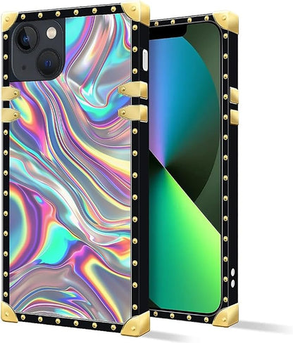 Compatible with iPhone 13 Case, Holographic Abstract Iridescent Textures Luxury - Image 2
