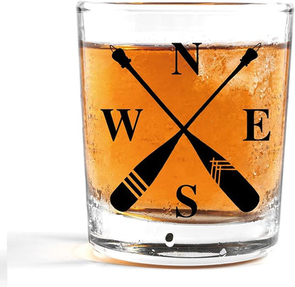 Nogrit Lake House Decor Whiskey Glasses 10 Oz, Beach Wine Old Fashioned Rocks by Nogrit