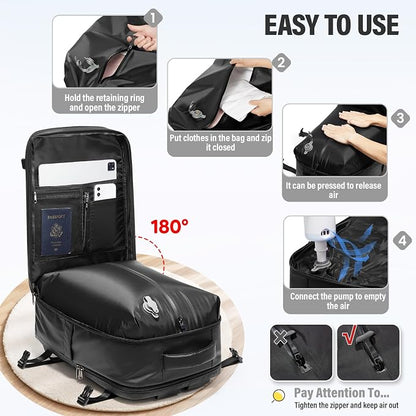 Vacuum Backpack Travel with Pump, Water Resistant Airbag Travel Backpack - Image 3