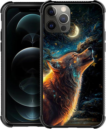 for iPhone 11 Pro Max Case, Star Cave Hungry Wolf Pattern Graphic Design Girl by FKBRCL4U