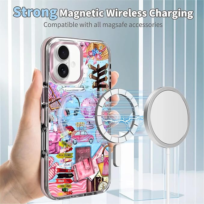 Case for iPhone 16, Cover Holiday Trip World Map Phone Case Design，for Women - Image 4