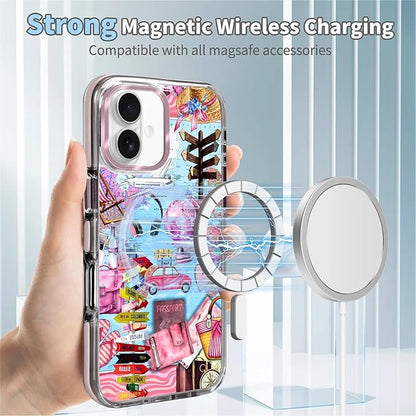 Case for iPhone 16, Cover Holiday Trip World Map Phone Case Design，for Women - Image 4