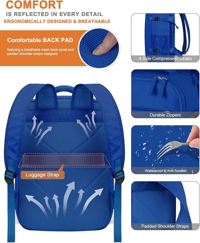 Capolo Travel Backpack for Women Men Waterproof Laptop Backpack Airlines - Image 6