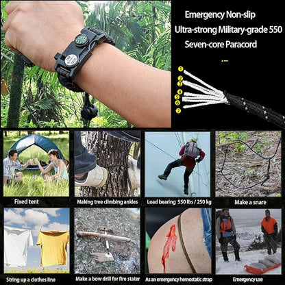 Survival Paracord Bracelet, Fire Starter, Waterproof SOS Light, Adjustable AK87 - Image 5