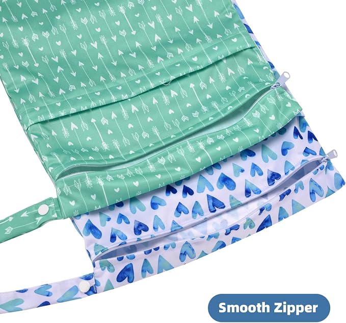 2pcs Cloth Diaper Wet Dry Bags Waterproof Reusable - Image 3