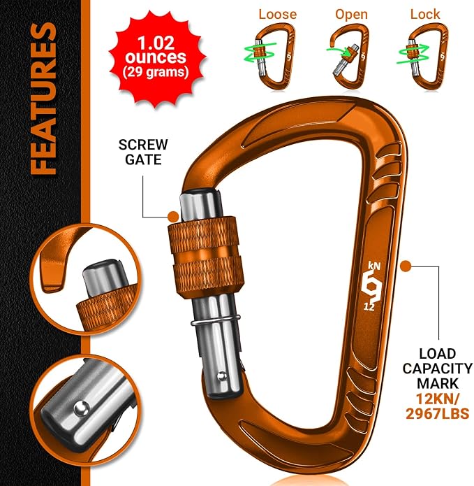 Rhino Produxs 12kN Heavy Duty Carabiner Clips, - Image 3