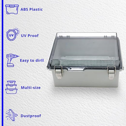 MAKERELE Small Waterproof Electrical Junction Box Clear ABS Plastic Dustproof - Image 5