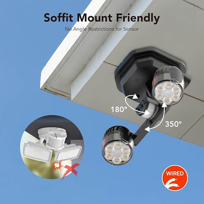 OREiN Motion Sensor Outdoor Security Lights, Dual-Head Adjustable LED Flood - Image 8