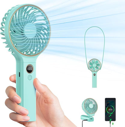 SWEETFULL Handheld Fan, Portable Fan, 5000mAh Rechargeable Battery, 6 Speed Wind by SweetFull%C2%AE