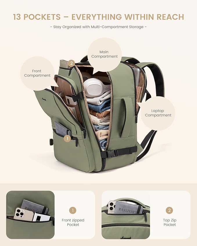 LOVEVOOK Travel Backpack for Women & Men, 50L Large Carry On Backpack Airline - Image 8