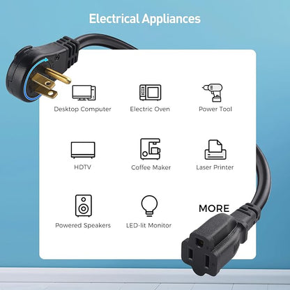 Cable Matters 2-Pack 16 AWG 360° Rotating Flat Plug Extension Cord - 3ft - Image 6