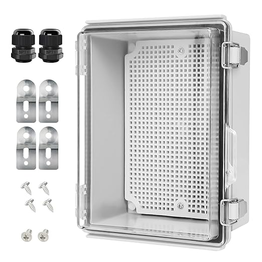 LeMotech Electrical Box, IP67 Waterproof Hinged Clear Cover Stainless Steel by LeMotech