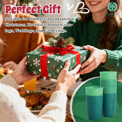 Homienly Cups for Drinking 12oz Daily Use Cups Dishwasher Safe Plastic Cups - Image 7