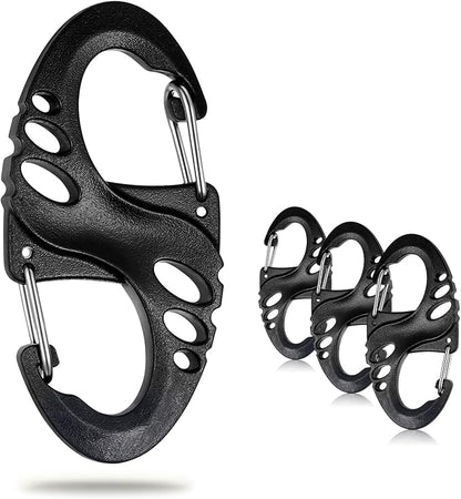 12 Pack 2" Carabiner Clip Plastic S Carabiner Clips Paracord Keychain Hooks by CooBigo