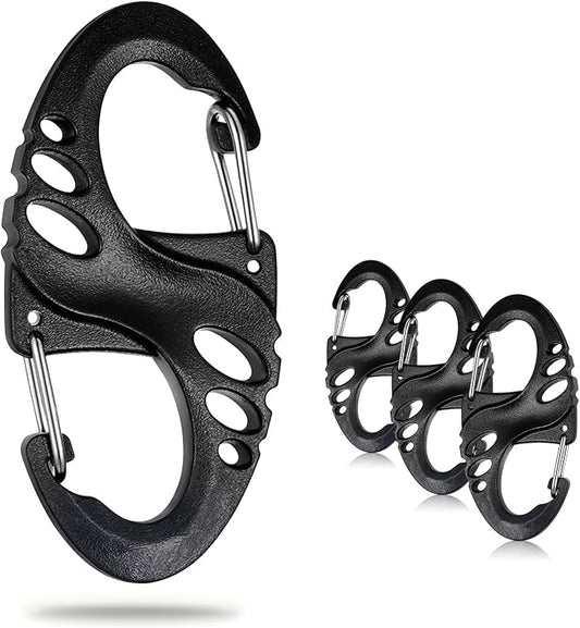 12 Pack 2" Carabiner Clip Plastic S Carabiner Clips Paracord Keychain Hooks by CooBigo