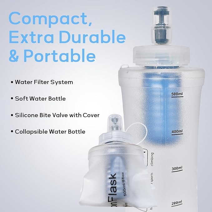 1L Soft Flask Water Bottle, Collapsible Water Bottle - Image 3