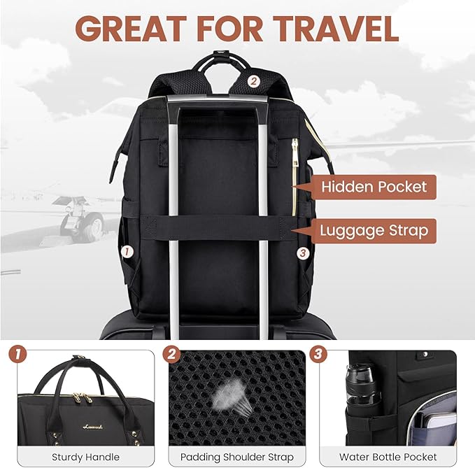 LOVEVOOK Laptop Backpack for Women 14 Inch, Teacher Nurse Work Bag Anti-Theft - Image 5