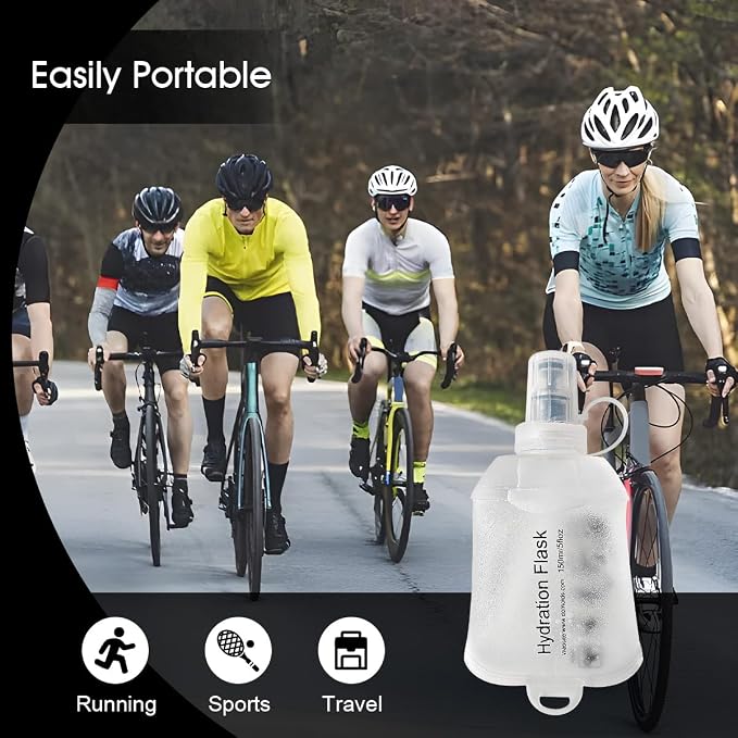WILDREEDS 150ml Soft Flask, TPU Collapsible Soft Water Bottle - Image 6