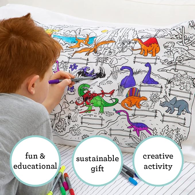 Coloring Pillowcase for Kids – Reusable DIY Pillow Cover - Image 3