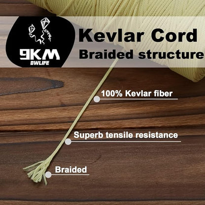 9KM DWLIFE Braided Kevlar Cord, 100lb~2000lb, High Tensile Strength, Flame - Image 3