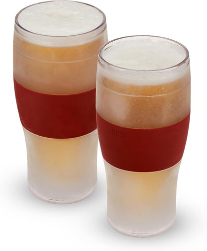 Host FREEZE Beer Glasses, Frozen Brew Mugs, Freezable Pint Glass Set, Insulated by HOST