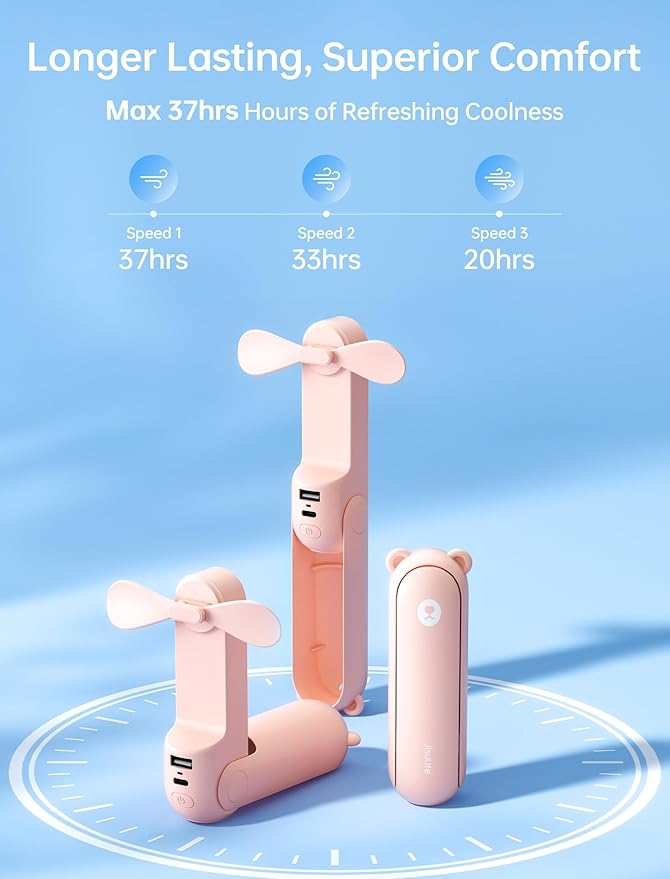 JISULIFE Handheld Fan 8 Plus: All-in-One Mini Fan - Image 3