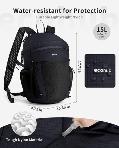 ECOHUB 15L Lightweight Casual Daypack, Packable Backpack - Image 6