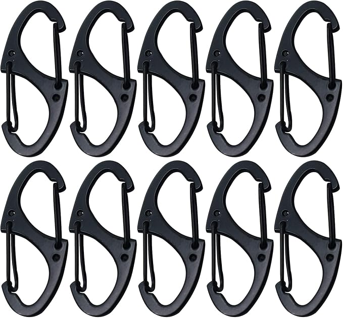 Small Carabiner Clips 1.6 inch Metal Double Sided Spring Gate Snap Hooks by Bytiyar