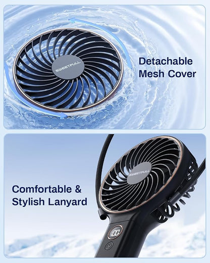 SWEETFULL Handheld Portable Fan, 5000mAh Rechargeable Battery, 6 Speed Wind - Image 8