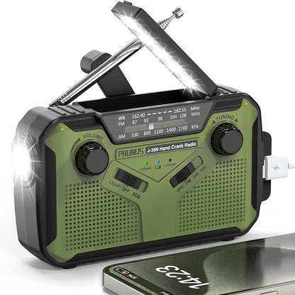 PRUNUS J-369 11100mWh Emergency Weather Radio, AA Batteries/Hand by PRUNUS