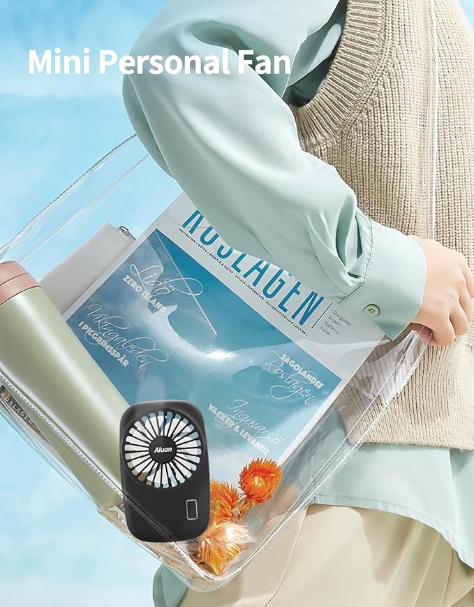 Aluan Handheld Mini Fan Powerful Small Personal Portable Speed Adjustable USB - Image 3