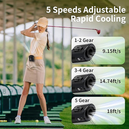 Socool 10000mAh Portable Waist Fan Clip on Wearable Belt Personal Fan - Image 2