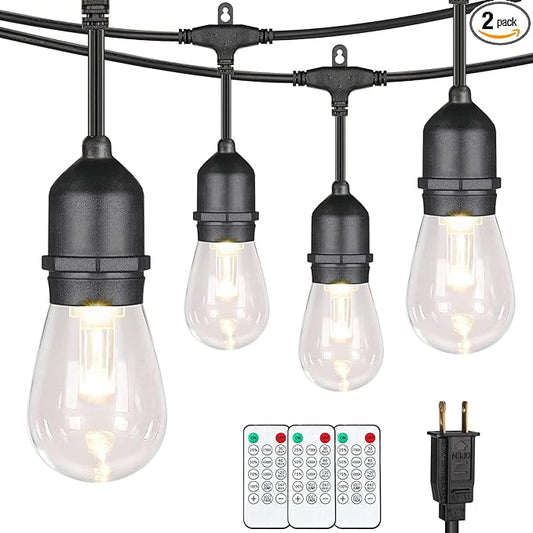 Mlambert 96Ft 3-Color in 1 48Ft LED Dimmable Outdoor String Lights by Mlambert