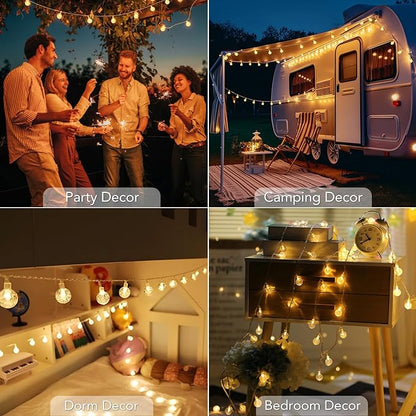 Metaku Globe String Lights Fairy Battery Operated 26ft 60LED - Image 6