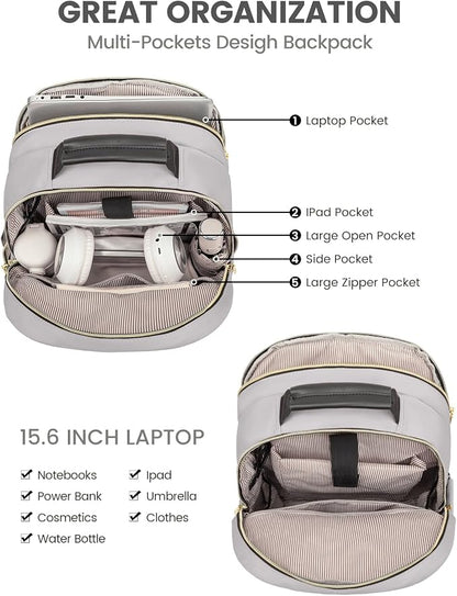 LOVEVOOK Laptop Backpack Purse for Women, Work Travel Computer Bags, College - Image 3