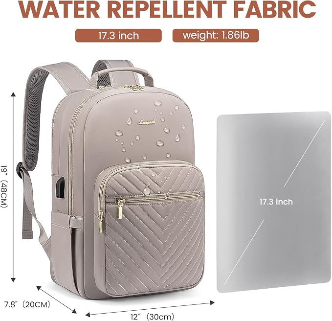 LOVEVOOK Laptop Backpack for Women 17.3 inch, Cute Womens Travel Backpack Purse - Image 4