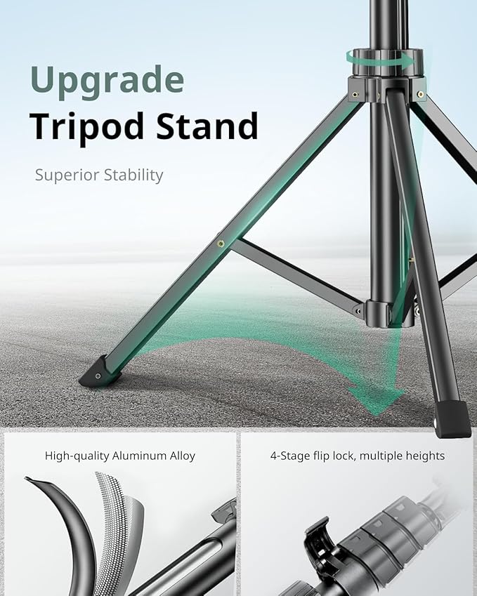 SENSYNE 62" Phone Tripod & Selfie Stick, Extendable Cell Phone Tripod Stand - Image 3