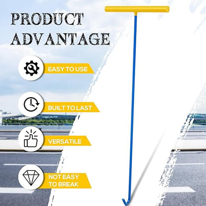Barydat 1 Pcs Heavy Duty Manhole Cover Hook 30 Inch Handy Hook Lifting Tool - Image 3