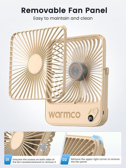 Warmco 10000mAh Portable Travel Fan 7-inch, Max 24H Runtime, Ultra-thin Quiet - Image 7