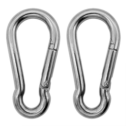 304 Stainless Steel Carabiners -3.54 inch Heavy Duty, Durable & Rust-Free Clips by Outmate