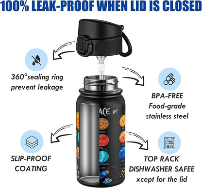 OLDLEY 12oz Kids Water Bottle, Stainless Steel Insulated Water Bottle - Image 3