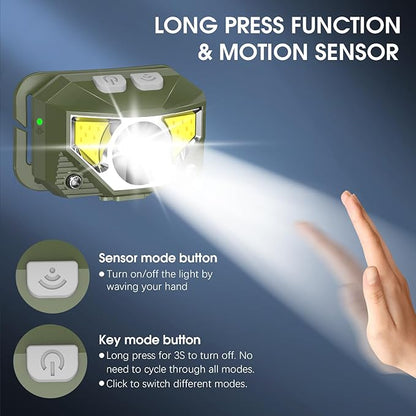 LHKNL Headlamp Flashlight, Lumen Ultra-Light Bright LED Rechargeable Headlight - Image 3