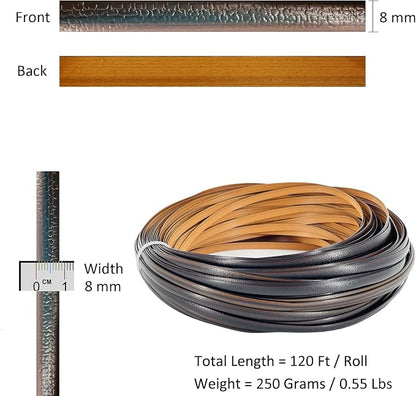 120 Ft Wicker Repair Kit, Plastic Wicker Repair Supplies, Mixed Dark Brown - Image 2