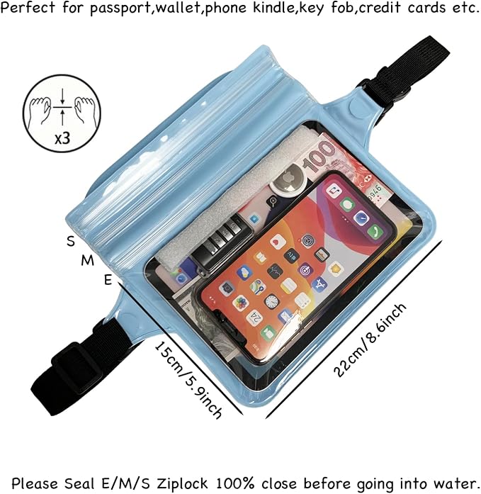 Waterproof Waist Pouch Dry Belt Bag Fanny Pack Keep Your Key Fob Wallet Kindle - Image 3