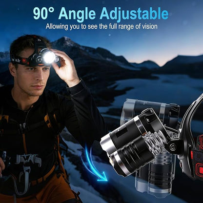 BORUIT RJ-3000 Headlamp Rechargeable, LED Head Lamp Super Bright - Image 4